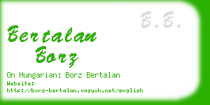 bertalan borz business card